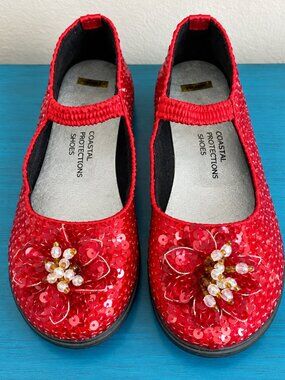 NEW Coastal Projections 7 Toddler Girls Red Dorothy‎ Dress up Shoes Holidays